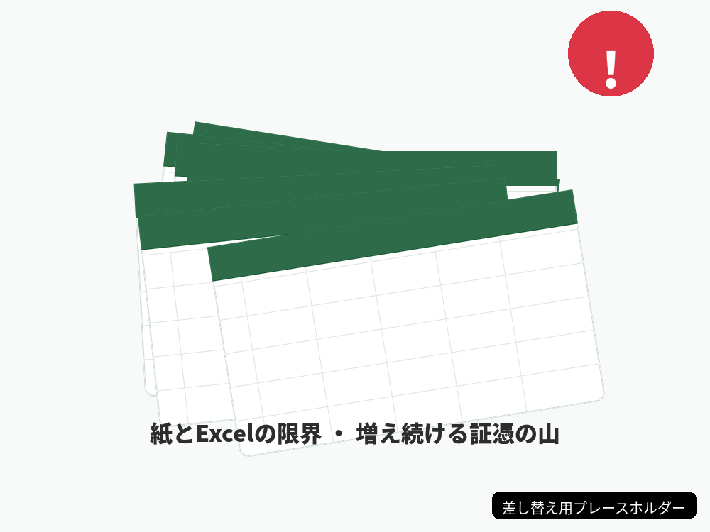 紙とExcel管理の限界イメージ
